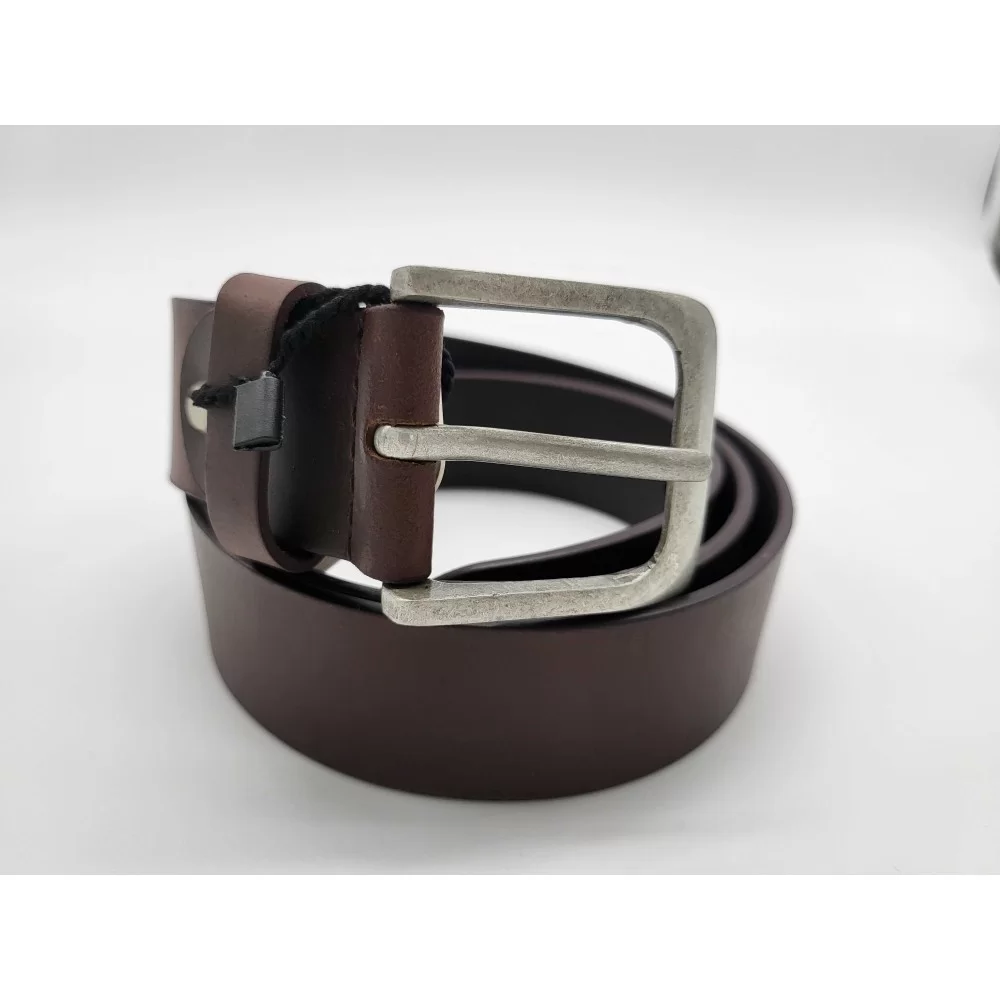 Ceinture en cuir de buffle marron véritable