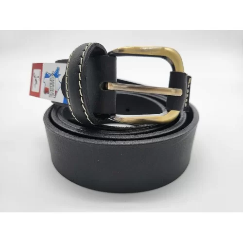 Ceinture en cuir de buffle veritable couleur noire