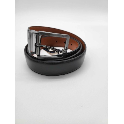 Ceinture cuir réversible  vachette marron et noir
