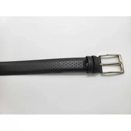 Ceinture cuir de vachette noir imprimé