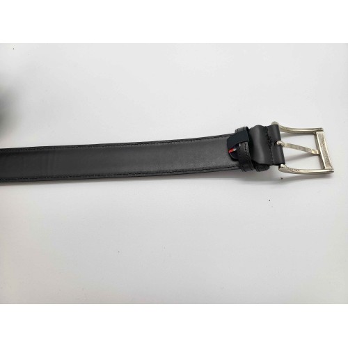 Ceinture cuir de vachette noir imprimé