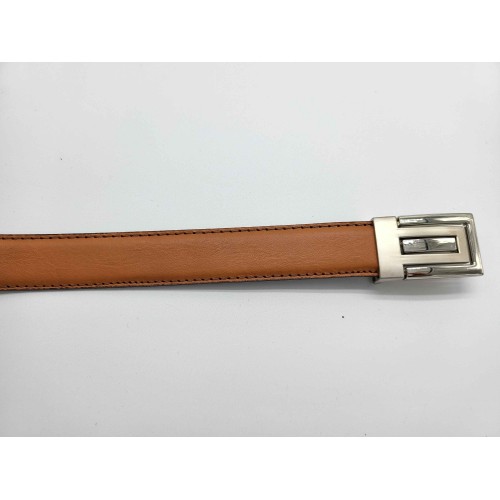 Ceinture cuir réversible  vachette camel et marron chocolat