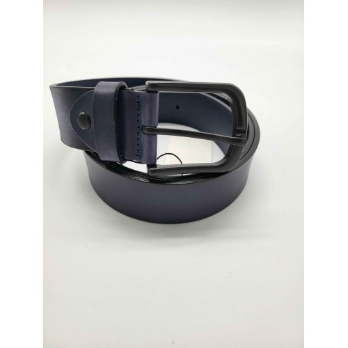 Ceinture cuir de vachette bleu marine