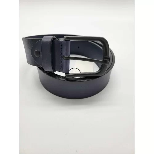 Ceinture cuir de vachette bleu marine