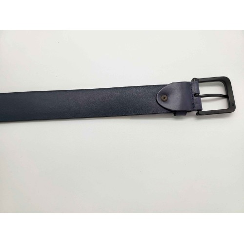 Ceinture cuir de vachette bleu marine