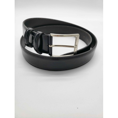 Ceinture en  cuir de vachette couleur noire brillant