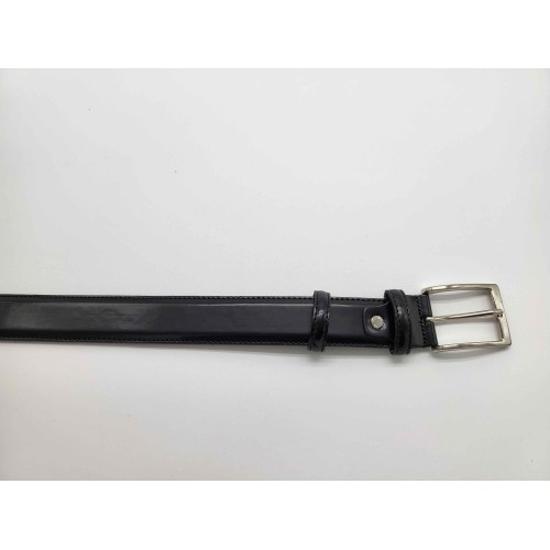 Ceinture en  cuir de vachette couleur noire brillant