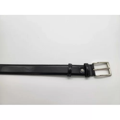 Ceinture en cuir de vachette couleur noire brillant