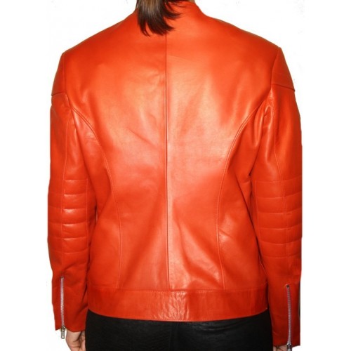 Blouson cuir agneau plongé rouge modèle Elvira