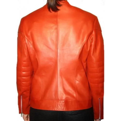 Blouson cuir agneau plongé rouge modèle Elvira