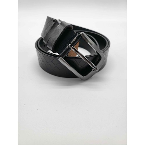 Ceinture en  cuir de vachette couleur noire impression laser
