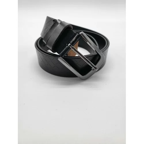 Ceinture en cuir de vachette couleur noire impression laser
