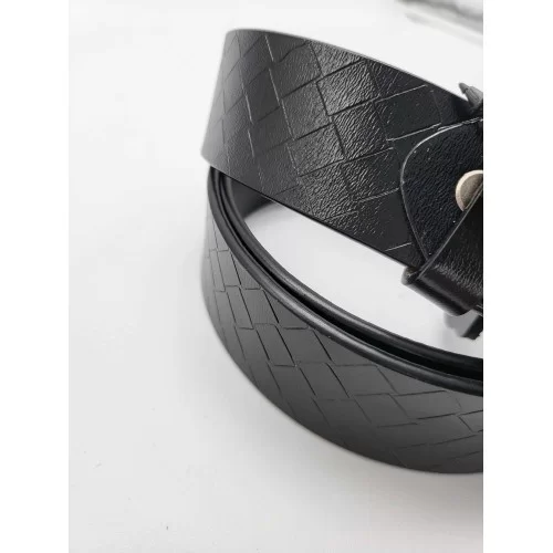 Ceinture en cuir de vachette couleur noire impression laser