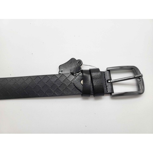 Ceinture en  cuir de vachette couleur noire impression laser