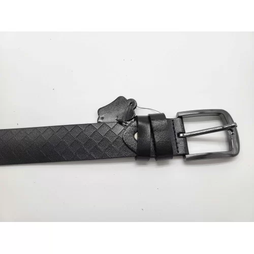 Ceinture en cuir de vachette couleur noire impression laser