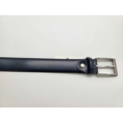 Ceinture en  cuir de vachette couleur bleu marine brillant