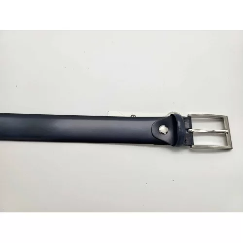 Ceinture en cuir de vachette couleur bleu marine brillant