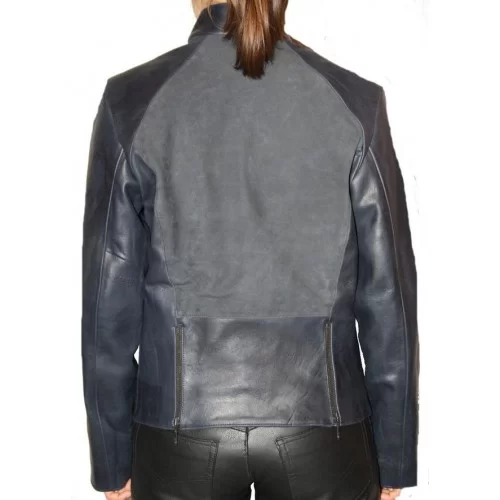 Blouson cuir modèle Zalia bimatière agneau et agneau velours façon daim