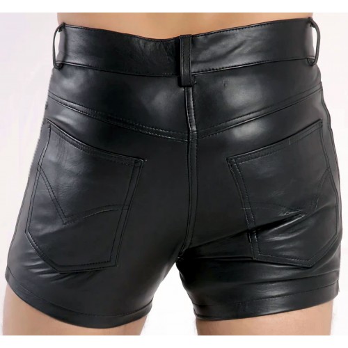 Short en cuir agneau style jeans