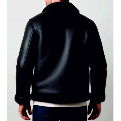 Man leather shirt color black model Bono