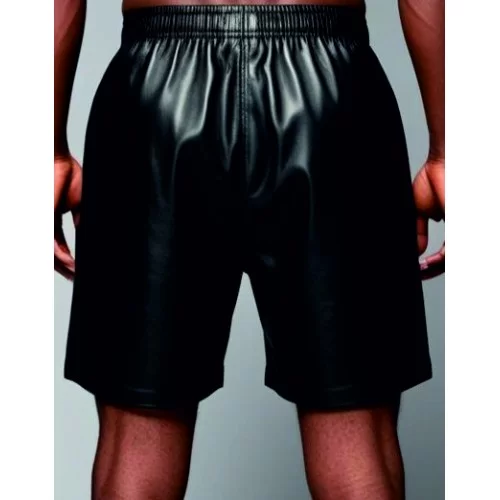 Boxer caleçon long homme élastiqué en cuir agneau d'agneau noir modèle Catrice