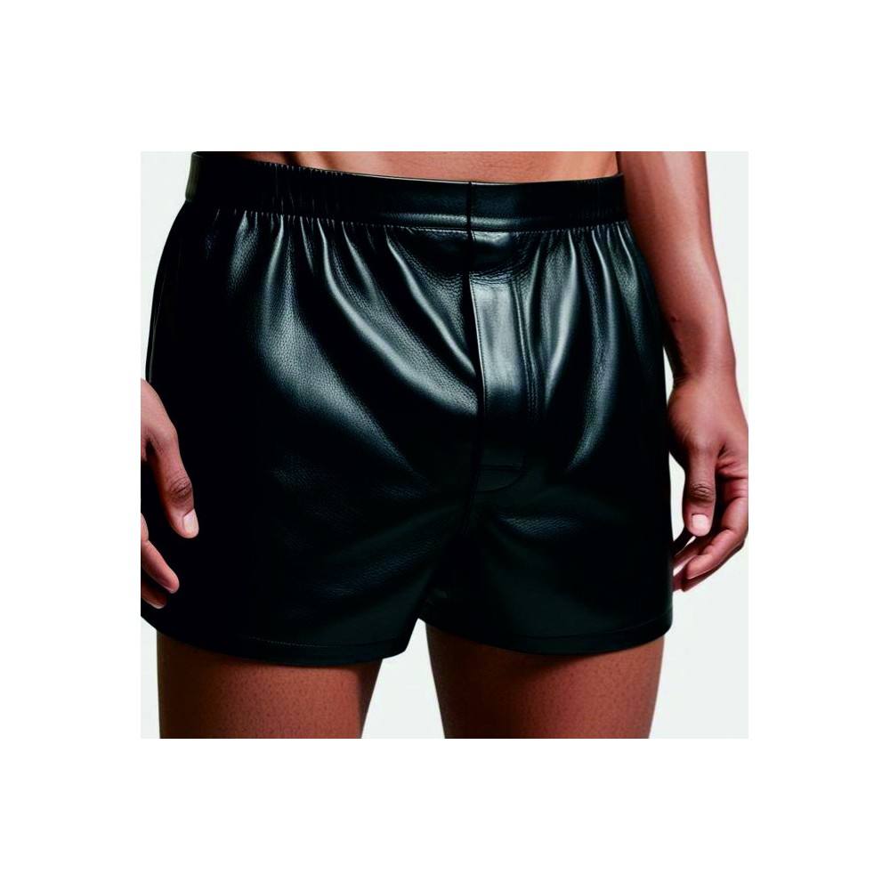 Boxer court un cuir agneau caleçon ceinture élastique homme élastiqué  modèle Rarire