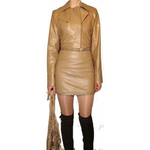 Woman's leather jacket model Ismira