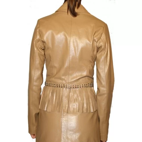 Veste courte en agneau couleur beige modèle Jessie