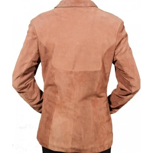 Veste en agneau velours façon daim couleur gold modèle Reina