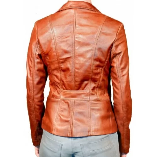 Veste en cuir d'agneau gold modèle Erin