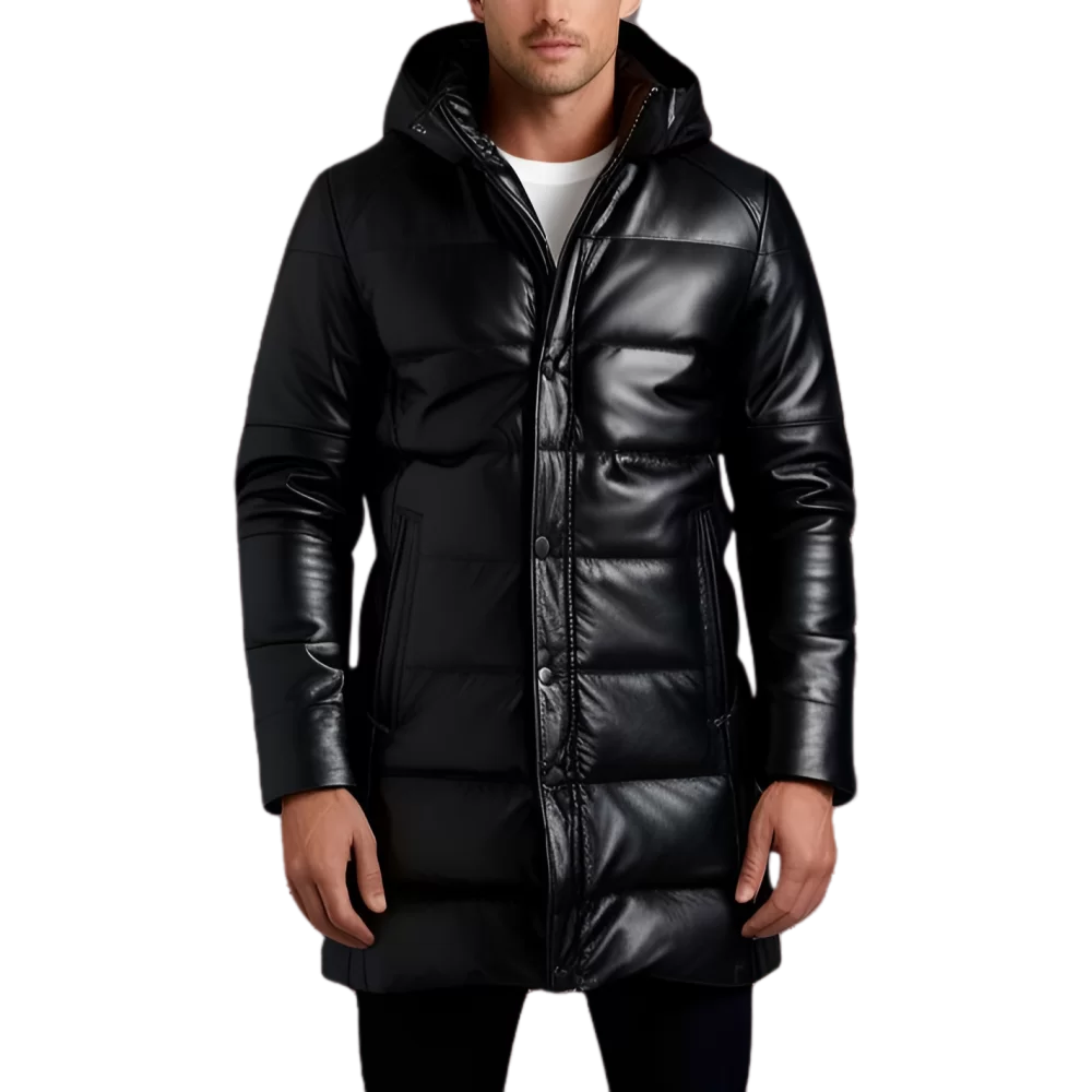 Doudoune cuir longue