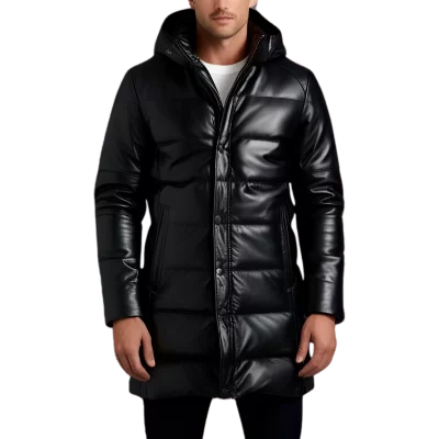 Doudoune cuir longue
