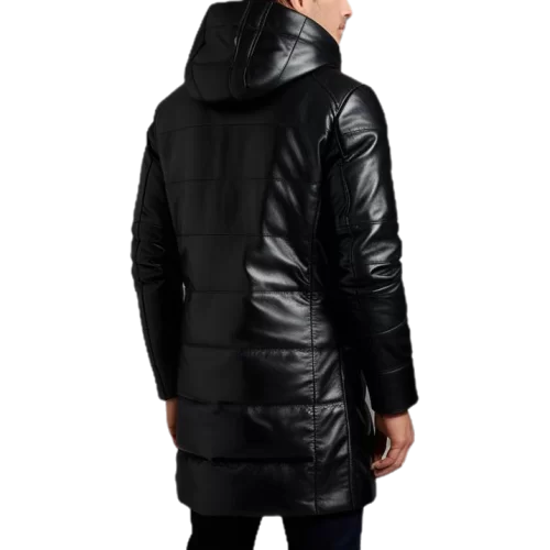 Doudoune cuir longue