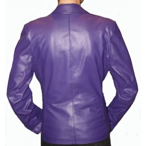 Veste en cuir d'agneau violet modèle Lina