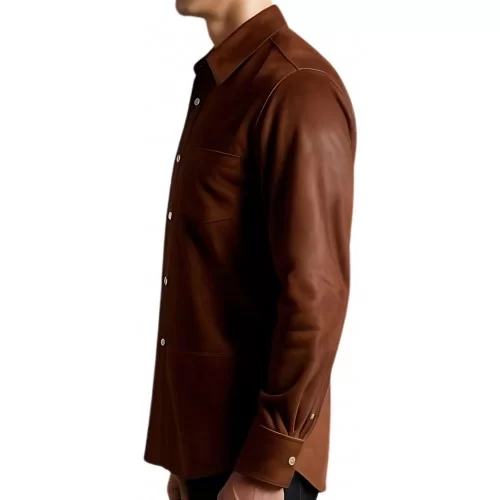 Chemise homme agneau velours marron modèle Tiriade