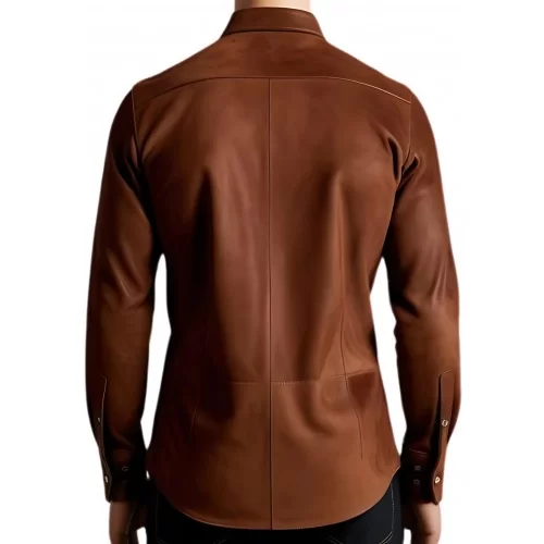 Chemise homme agneau velours marron modèle Tiriade