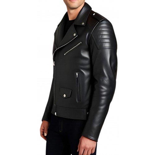 Perfecto cuir homme agneau noir modèle Francisse