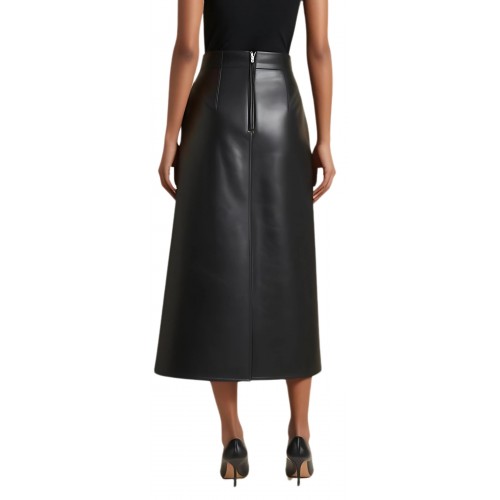 Jupe cuir longue agneau noir modèle Animare