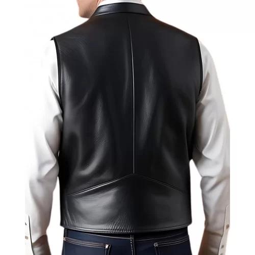 Gilet cuir homme en veau lisse noir modèle Razora