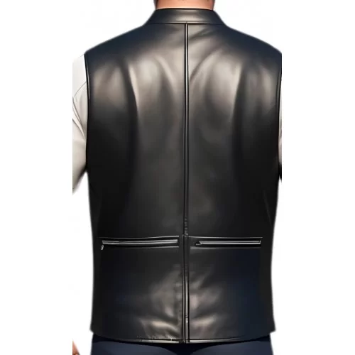 Gilet cuir reporteur homme en veau lisse noir modèle Globeur