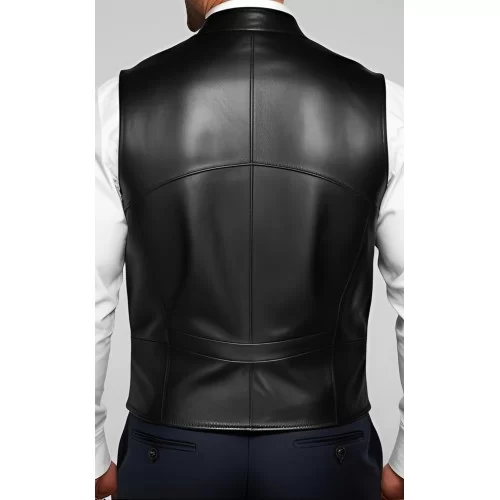 Gilet cuir homme en agneau noir tout cuir modèle Terry