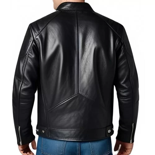 Blouson type western en agneau marron modèle Chris