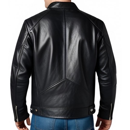 Blouson type western en agneau marron modèle Chris