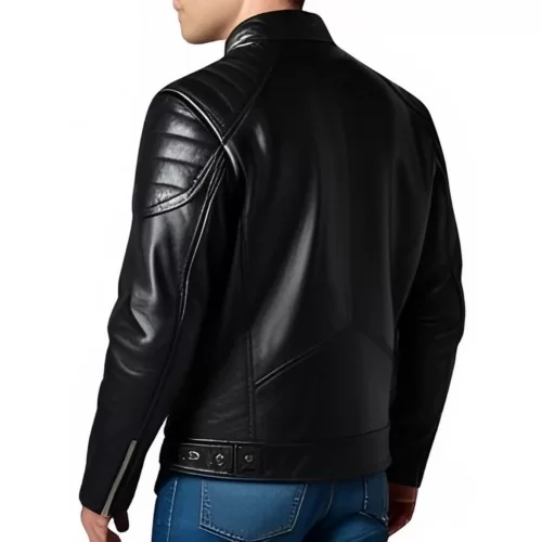 Blouson type western en agneau marron modèle Chris