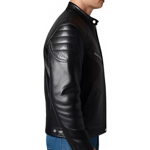 Blouson type western en agneau marron modèle Chris