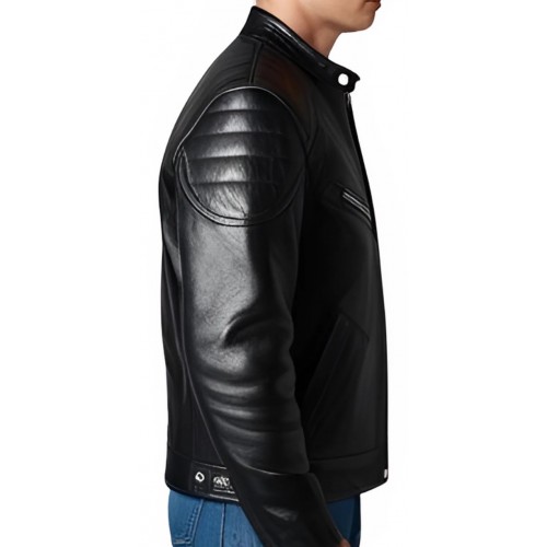 Blouson type western en agneau marron modèle Chris