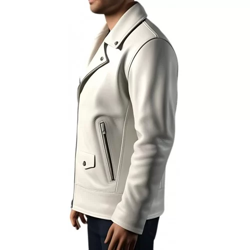 Perfecto cuir homme en agneau blanc modèle Divace