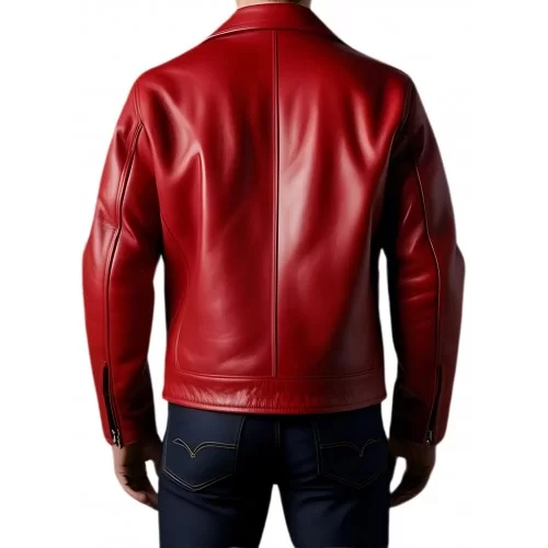Perfecto cuir homme en agneau rouge modèle renardo