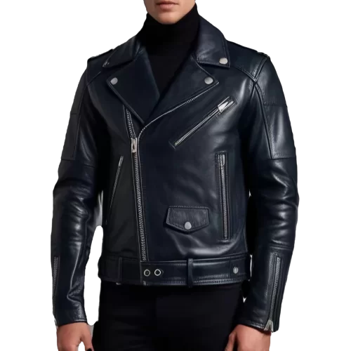 Perfecto en cuir homme veau noir avec zip dans le dos modèle Niko