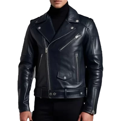 Perfecto en cuir homme veau noir avec zip dans le dos modèle Niko